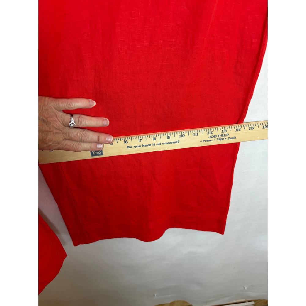 Chicos Red 100% Linen Blend Wide Leg Culotte Size 1.5 US 10 High Rise Resort - Picture 4 of 7